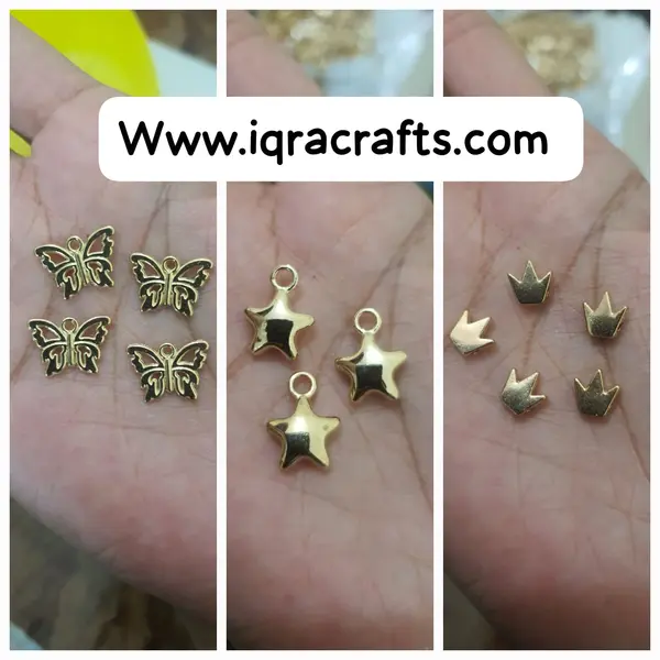 2 Pcs  Cute Colorful Charms Gold Plated Crafts Making Accessories