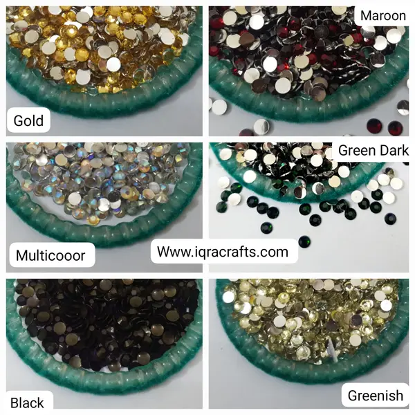4mm, 300 Plus Pcs Shiny Kundan Beads DIY Sewing Craft Sets Small Size 4mm Resins