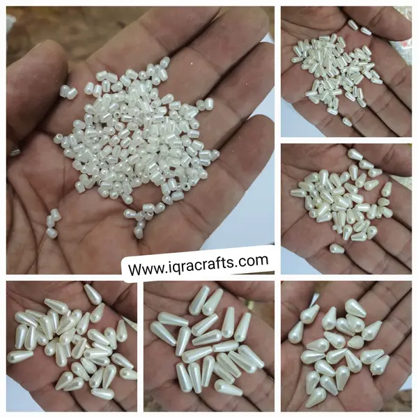 20 gm Off White Round Beads 2mm-10mm white Craft Sets DIY Findings Tear Drop