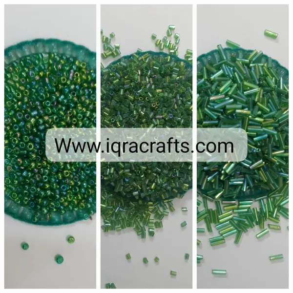 Pack Of 3 Tola (1 Tola Each) Pipe/round/Cut Glass Beads, Pony, DIY Crafts Crystals