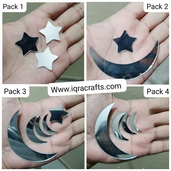 1 Pack Mirrors in Star shapes, Craft And Also Used In Embroidery