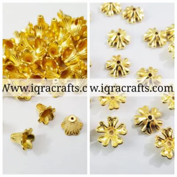 10gm Plastic Golden Bell Design for Latkan Making, Toran Making, Craftwork 12mm