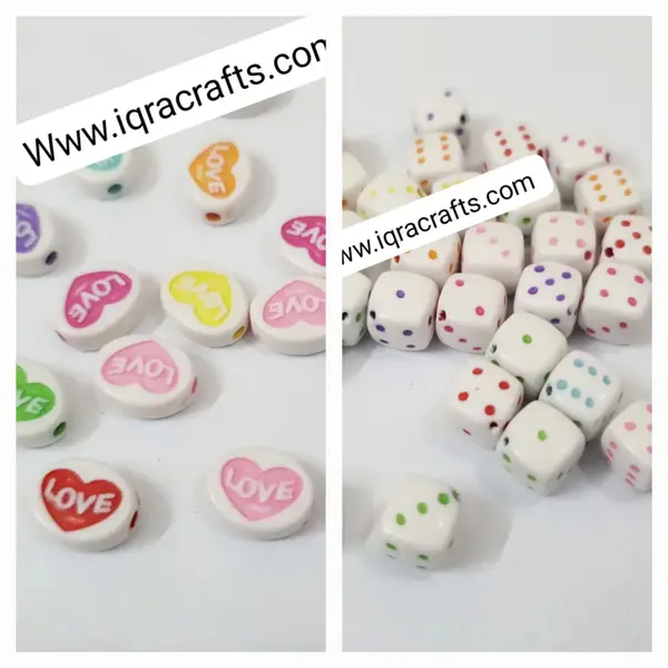 20 Pcs Acrylic Dice Letter Beads in a (Square 7 mm)
