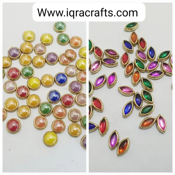 10gm Mixed Eye/Round Shape Real Kundan DIY Sewing Jewelry Decoration