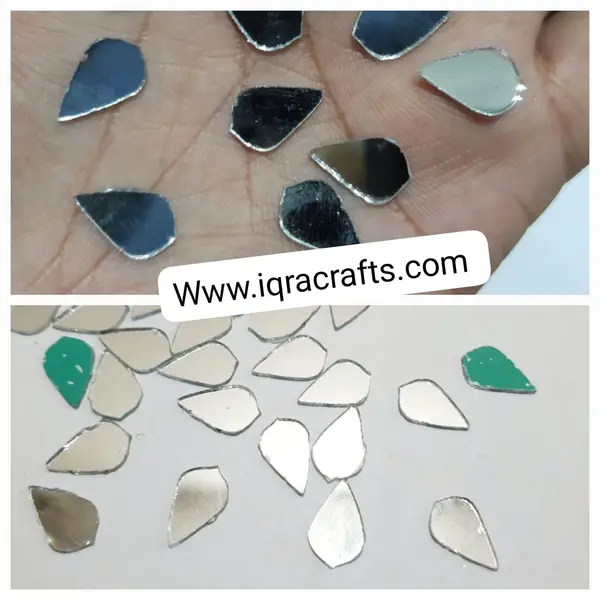 Pack 150 Pcs Glass Drop Shape Mirror Beads  (10mmx15mm)