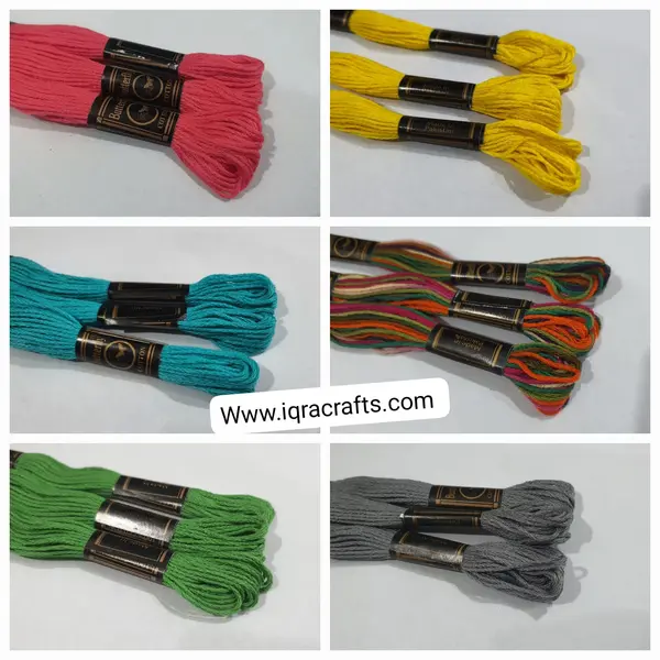 3 Pcs, Cross Stitch Cotton Embroidery Thread Floss Sewing Skeins Craft