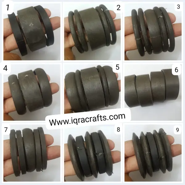 Pack of 1 Black Plastic Base For Silk Thread or Cotton Cloth Bangles, Round Shape 