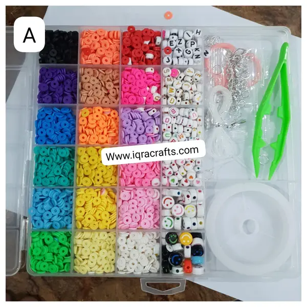 1 Kit Box, Clay Beads and Mixed Numbers Beads Jewelry Making, Tools Craft Supplies DIY