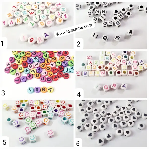 50 Pcs Acrylic Alphabet Letter Beads in a (Round 6 cm)