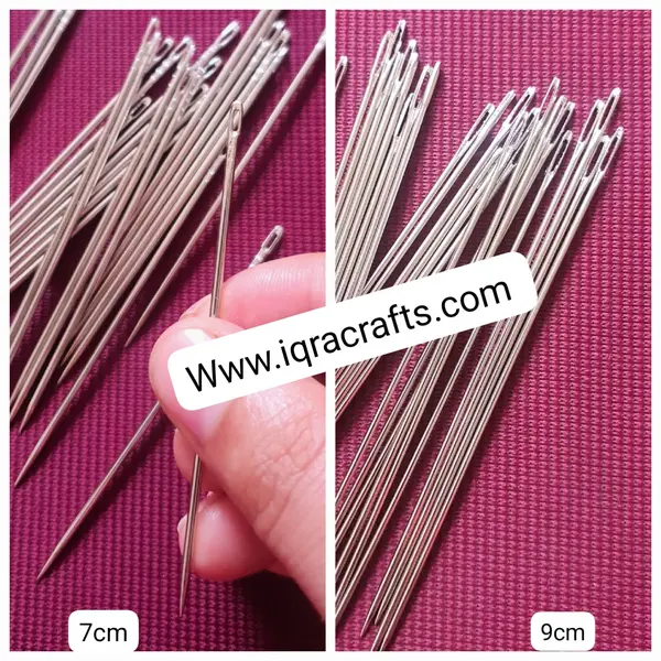 5 Pcs (7cm/9cm Long & Thick) Sewing Needles Set For Cloth Leather Cap Hijab Dupatta Embroidery Tool