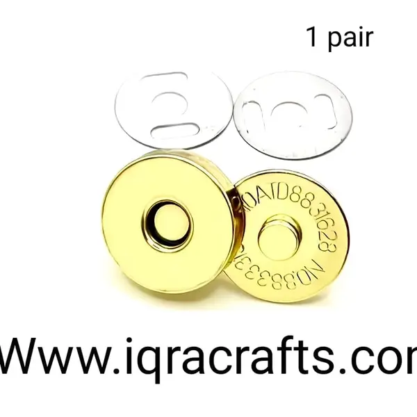 1 Pair Inside Magnetic Button Closure for Bags with Wings 1.84cm Silver/Gold