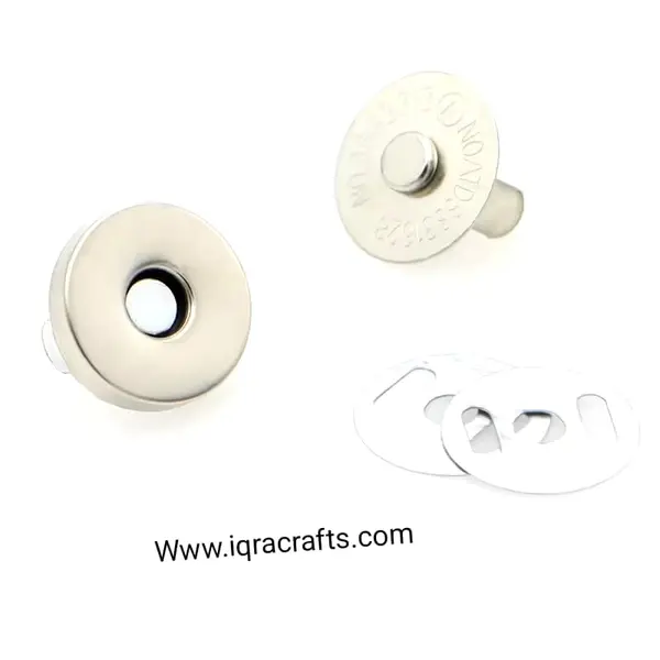 1 Pair Inside Magnetic Button Closure for Bags with Wings 1.84cm Silver/Gold