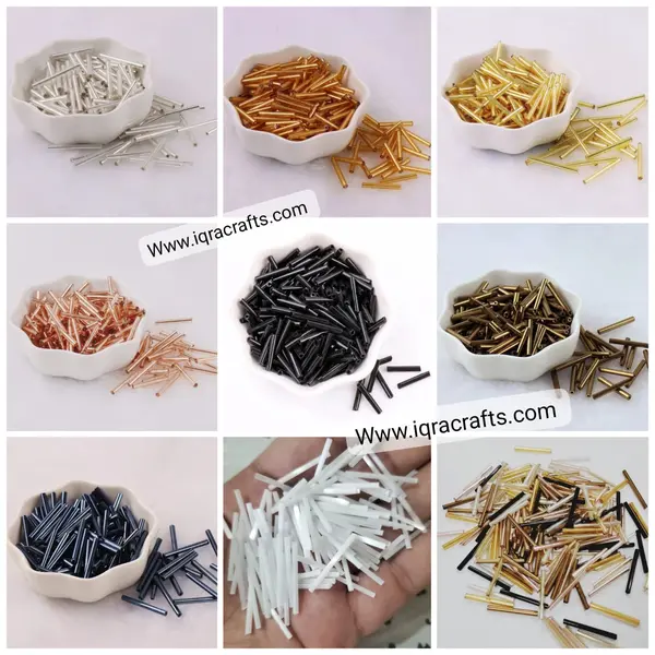 Long PIpe, 2 Tola Long Bugle Beads Tube Glass Beads, Various Colors, Pony Bead Jewelry 