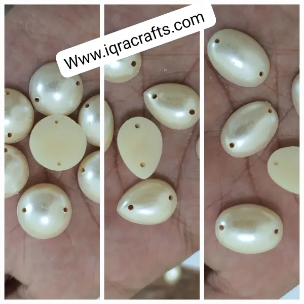 6 Pcs Big Size Half Round Pearl Beads Decoration, Mixed Sizes