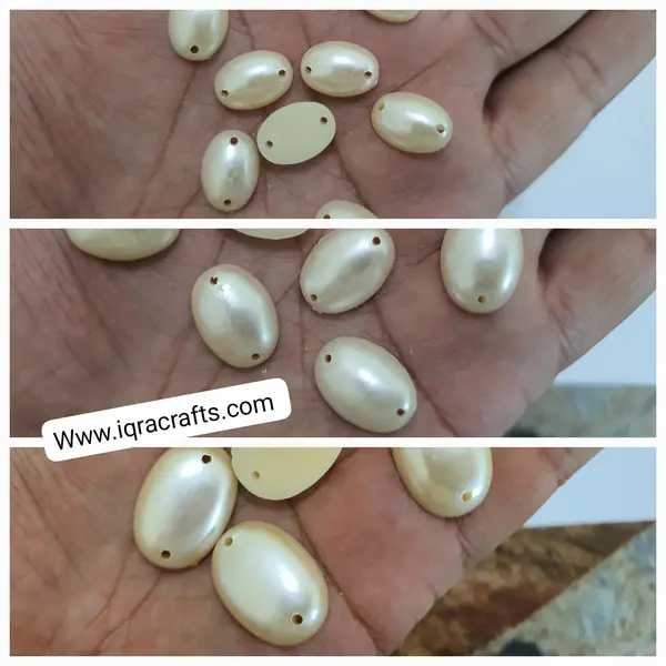 6 Pcs Big Size Half Pearl Beads Decoration, Mixed Sizes