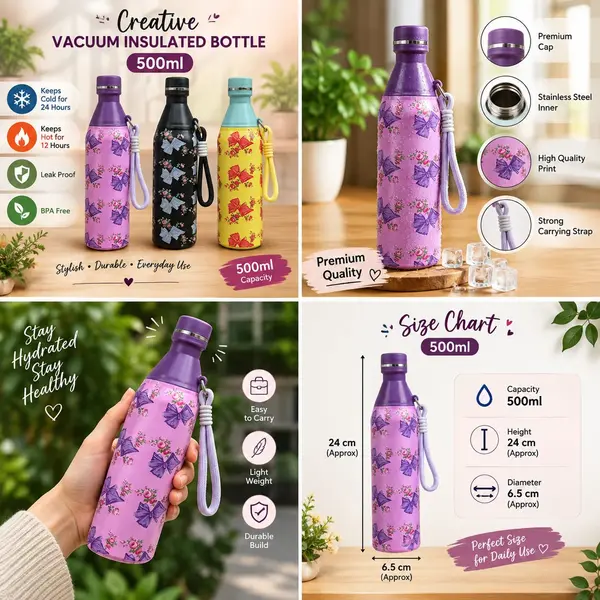 500Ml Vaccum Insulated Water Bottle Box Packing