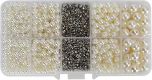 100 Pcs (50 Pearls / 50 Claw Nails) Pearl Setting Hand Press Machine Kit Shoes Claw Nails Hats Assortment