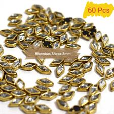 Rhombus Shape, 60 Pcs, Real Kundan Beads DIY Sewing Jewelry Decoration, Rhombus Shape