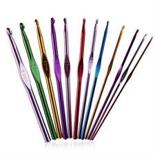 1 Pc Multicolor Aluminum Crochet Hooks Knitting Needles Craft Yarn 2.0 mm to 8 mm