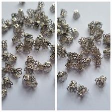 100 pcs Gold Plated Metal Hollow Flower Spacer Bead caps findings Craft Sets 6/5 mm