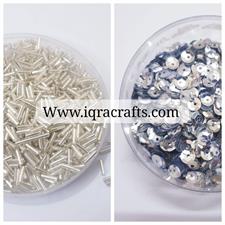 2 Tola(Tola each ) Glass Pipe & Sequins Beads, DIY Craftsmanship