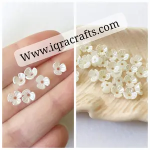 10 gm Off White Cremay Color Pearl Flower Petal Beads 