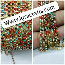 2 gaz Rhinestone Lace DIY Sew On Decoration Crafts