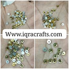 1 Pack Crystal Acrylic Sew On Rhinestones Tiny Flatback Beads DIY Crafts, Gold (3mm,4mm,5mm,8mm)