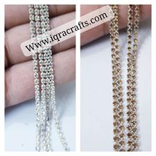 2 gaz Rhinestone Lace DIY Sew On Decoration Crafts