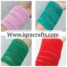 2.25 Size  Glass Bangles Covered With Velvet 3 Dozens 