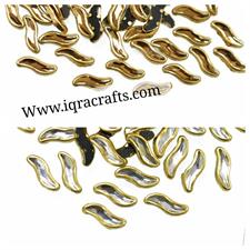 S Shape/ 50 Pcs Real Kundan Beads DIY Sewing Jewelry Decoration, S Shape SIZE 4x10MM