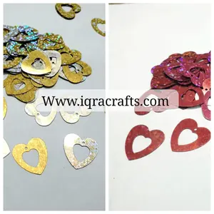 100 Pcs Oval Shape Shell Sitaray in Sea & Red Pinkish Color , Beautiful Design Sequins Craft Making DIY (1.3 x 2.3 cm)