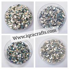 400 Pcs (100 Pcs Each) Shiny Crystal & Stone Resin beads DIY Sewing Craft Sets