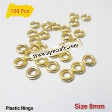 10 gm Beads Rings 100 Pcs Golden Plastic Color 