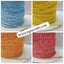 10 yards Lace Crystal Beads String Sequin Fabric Beaded Trim DIY Sewing Dress Decoration Crafts 2mm