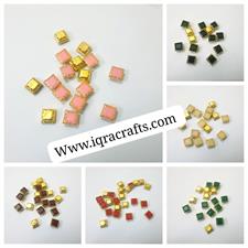 18 Pcs Square Crystals Plastic Beads 1 cm in Various Colors