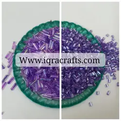 20gm glass pony beads & 6mm Pipe glass beads In Purple DIY, Crafts