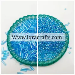 2 Tola (tola each )glass pony beads & 6mm Pipe glass beads