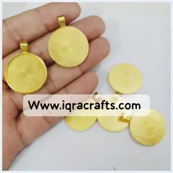 2 Pcs Base 30mm Round Cameo Pendant Trays Diy Crbezel For Necklace Making