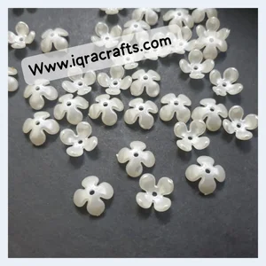 10gm Five Petal Flower White Single Hole Bead For DIY Hanging Accessories Decor Gift 15mm