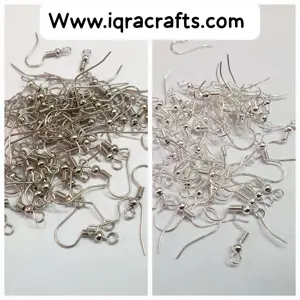 30 Pcs Gold & Silver Earrings Hooks Fittings DIY Jewelry Alloy Hook Ear wire Accessories