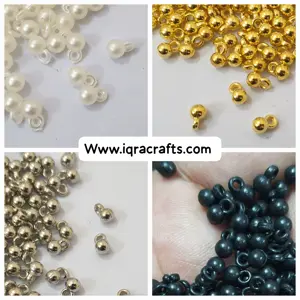 1 Tola Gold & Silver Beads with Hanging Ball Pendant Crafst Accessories DIY 6/4mm