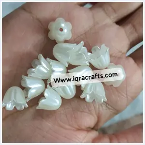 20 Pcs Star/Flower Cap Shaped Acrylic Beads Making Crafts DIY With Hole 11mm