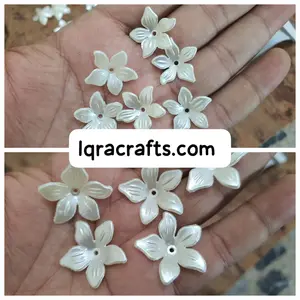 10gm Ivory Flower Cap, Acrylic Flower Beads Petal Cabochon 2cm & 3cm