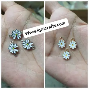 2 Pcs  Cute Colorful Charms Gold Plated Crafts Making Accessories