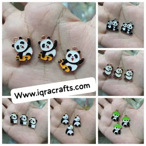 2 Pcs  Cute Colorful Flower Charms Gold Plated Butterfly Crafts Making Accessories