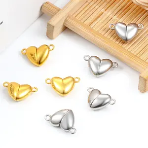 1 Heart (1 Pair) Heart Magnet Charm Heart Clasp Pendant for DIY Bracelet Jewelry Making