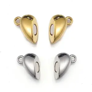 1 Heart (1 Pair) Heart Magnet Charm Heart Clasp Pendant for DIY Bracelet Jewelry Making