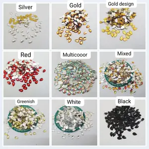 Drop Shape 200 Pcs Shiny Kundan Beads DIY Sewing Craft Sets
