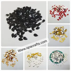 Drop Shape 200 Pcs Shiny Kundan Beads DIY Sewing Craft Sets